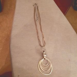 Chico's TwoToned Hammered Hoops  Necklace